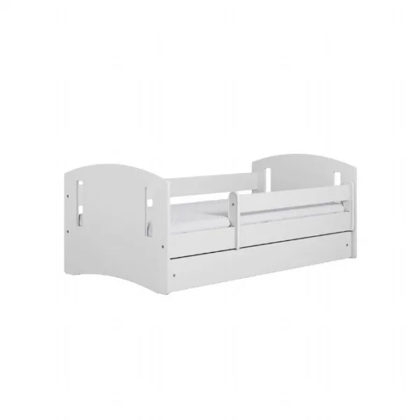 Bed White with drawer and mattress -