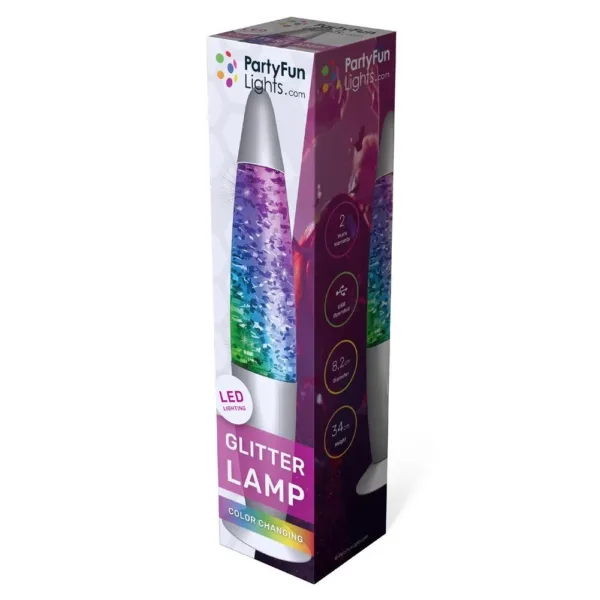 Glitter Lampe Multifarvet 34cm -