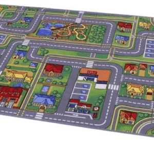 Gulvtæppe, Legetæppe Trafik-By 95x200 cm -