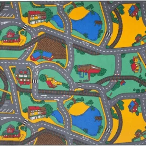 Gulvtæppe,Trafik Legetæppe 140x200 cm -