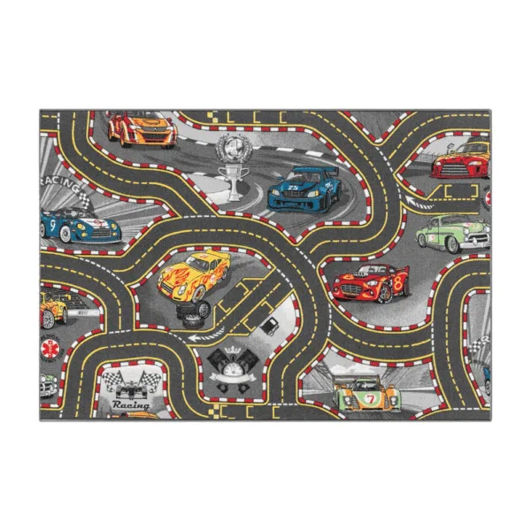 Gulvtæppe, Legetæppe Biler 140x200cm -