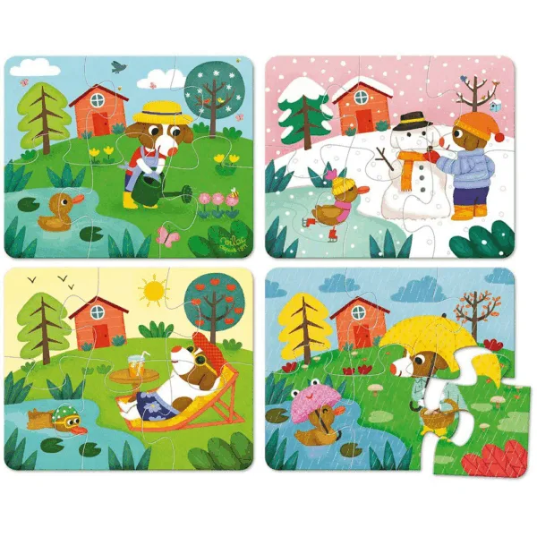 De 4 årstider Puslespil 4x6 - Vilac