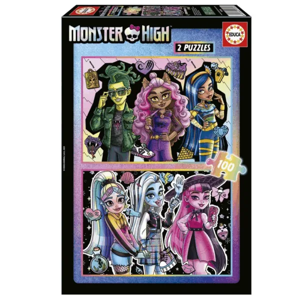 Monster High Puslespil 2x100 Brikker - Educa