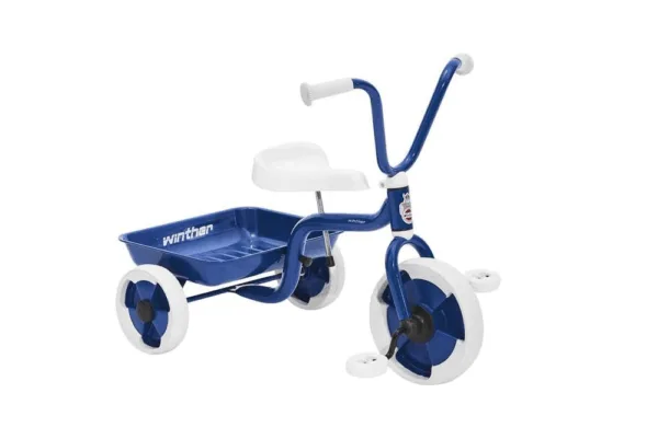 Trehjulet cykel m. vippelad blå/hvid - Winther