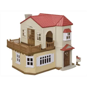 Byhus med Lys - med hemmeligt loftsrum - Sylvanian Families