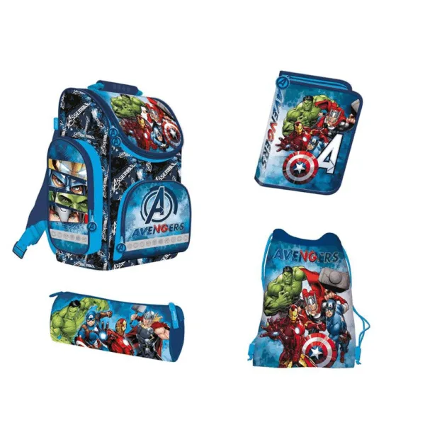 Avengers Skoletaske Sæt 4 Dele - Avengers