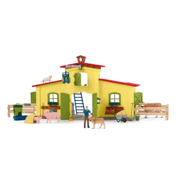 Stor bondegard med dyr og tilbehør - Schleich