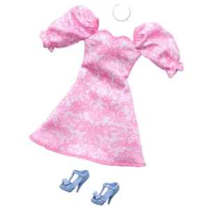 Barbie Dukketøj Pink Puff Sleeve Dress - Barbie