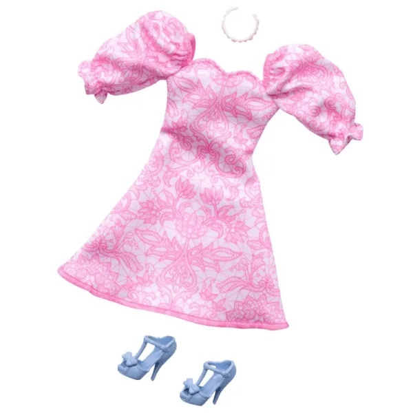 Barbie Dukketøj Pink Puff Sleeve Dress - Barbie