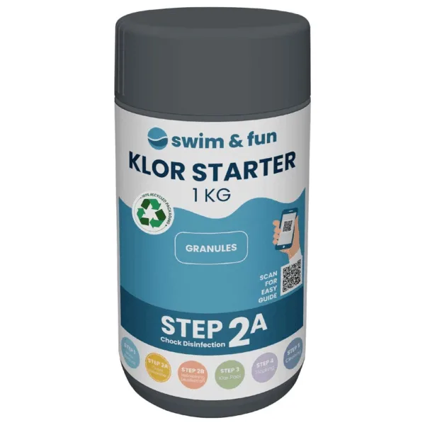 Hurtigklor gran. 1 kg klor starter - Swim and Fun