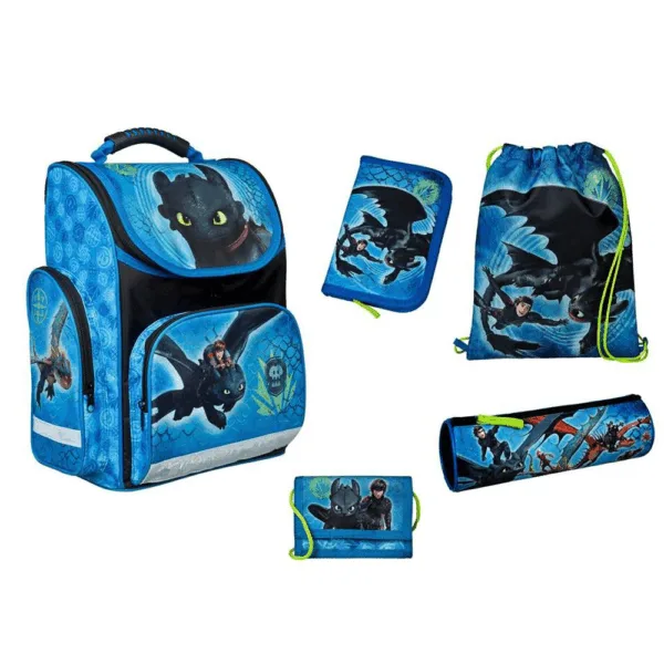 Dragons Skoletaske med 5 Dele - How to Train Your Dragon