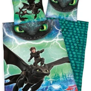 Dragons Selvlysende Sengetøj 140x200 cm - How to Train Your Dragon