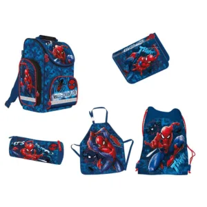 Spiderman Skoletaske Sæt 5 Dele - Spiderman