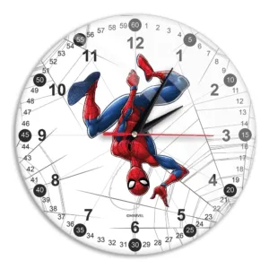 Spiderman White Analogt Vægur - Spiderman