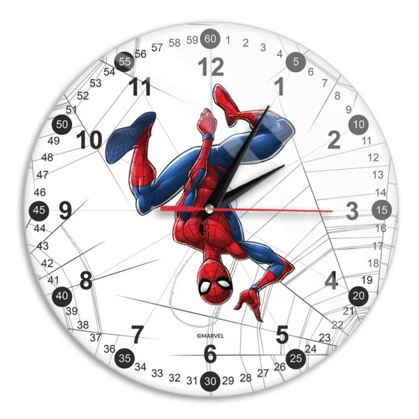 Spiderman White Analogt Vægur - Spiderman