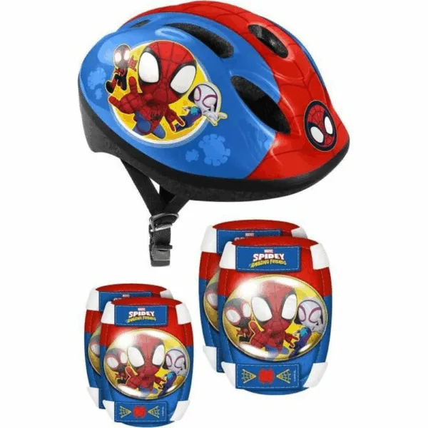 Spidey Cykelhjelm og Beskyttelsessæt - Spiderman