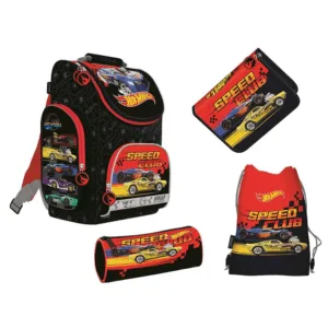 Hot Wheels Skoletaske med 4 Dele - Hot Wheels