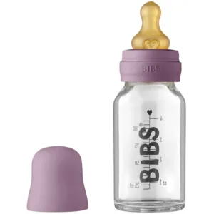 Bibs Sutteflaske Glas - Anti Kulik - 110 ml - Naturgummi - Mauve - Bibs
