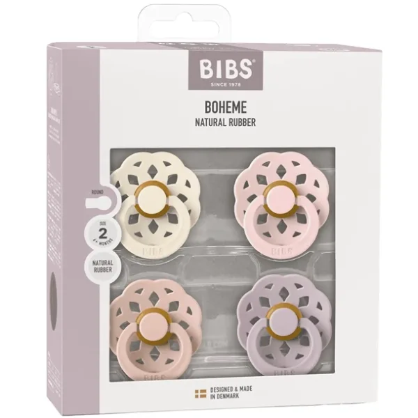Bibs Sutter - Boheme str. 2 - rund - 4-pak - Ivory/Blush/Blossom - Bibs
