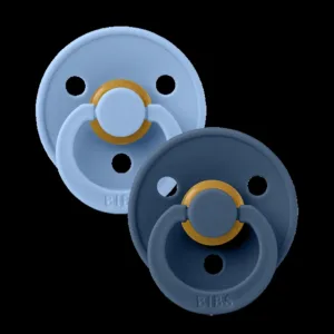 Bibs sutter - Colour str. 2 - rund - 2-pak - Sky Blue/Steel Blue - Bibs