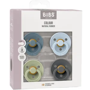 Bibs Sutter - Colour str. 2 - rund - 4-pak - Baby Blue Mix - Bibs