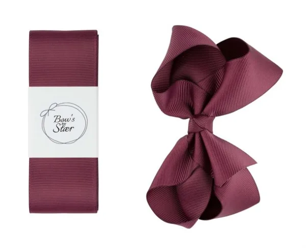 Bow's By Stær Dåbsbånd med sløjfe Bordeaux - Bow's by Stær