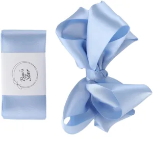Bows By Stær dåbsbånd Lyseblå Satin med sløjfe - Bow's by Stær