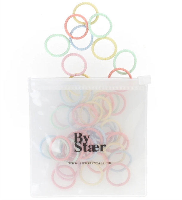 By Stær Mini Hårelastik - Mix 3 (50 stk.) - Bow's by Stær