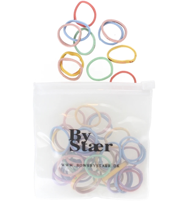 By Stær Mini Hårelastik - Mix 4 (50 stk.) - Bow's by Stær