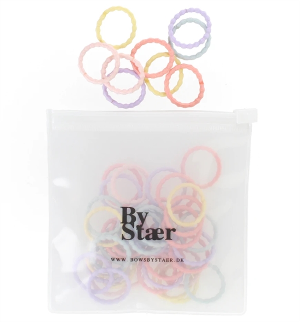 By Stær Mini Hårelastik - Mix 9 (50 stk.) - Bow's by Stær