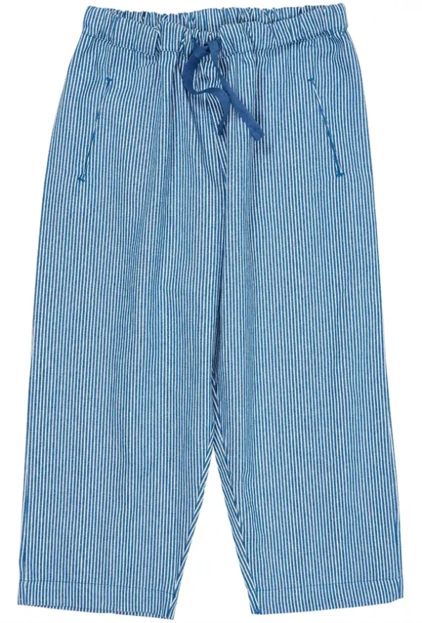 Copenhagen Colors bukser - Striped Yarndyed Pants - Sharp Blue Stripe - Copenhagen Colors
