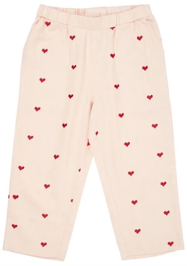 Copenhagen Colors bukser - Twill - Dusty Rose w. Berry Hearts - Copenhagen Colors