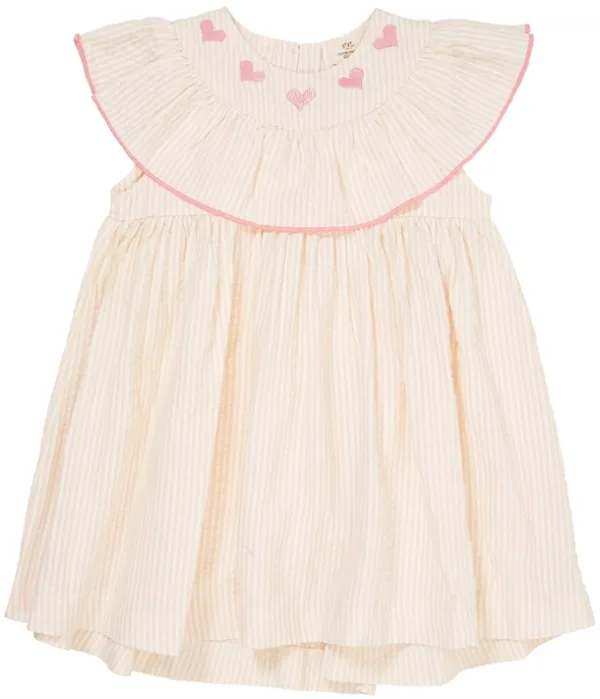 Copenhagen Colors kjole - Dusty Rose m. Cream Stripe - Hjerter - Copenhagen Colors