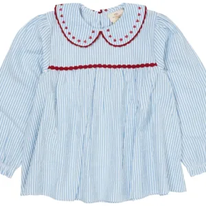 Copenhagen Colors tunika - Seersucker m. hjerter - Sky Blue m. Cream Stripe - Copenhagen Colors