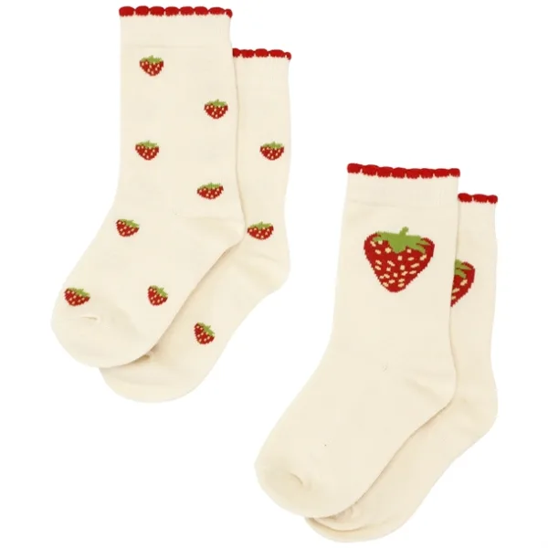 Flöss Strømper - Jordbær - 2-pack strawberry socks - Flöss
