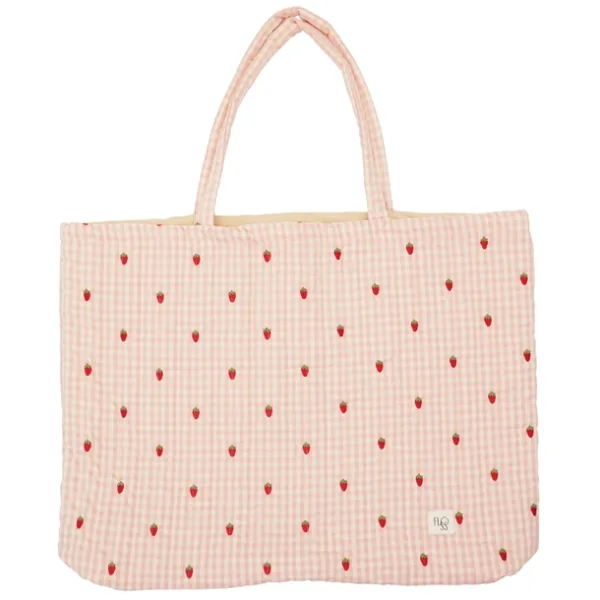Flöss Taske - Dolly Quilted Bag - Pink Berry Gingham - Jordbær - Flöss