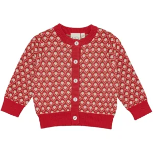 Flöss Zuri Cardigan - Uld - Red Berry - Jordbær - Flöss