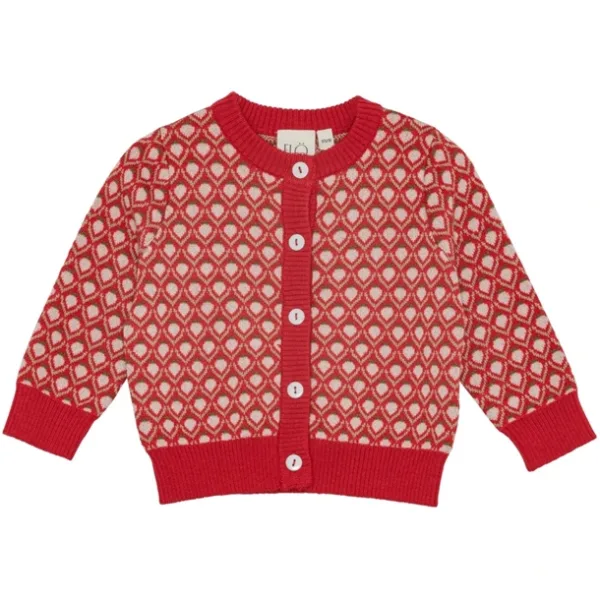 Flöss Zuri Cardigan - Uld - Red Berry - Jordbær - Flöss