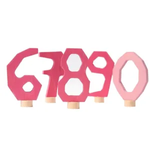 GRIMM'S Dekorative Numre Pink - 6-9 og 0 - GRIMM's