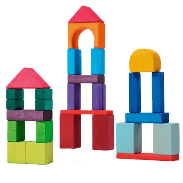 Grimms Træklodser 30 dele - Colored Geo Blocks - GRIMM's