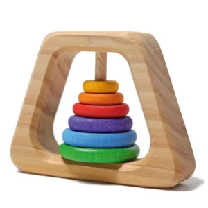 Grimms Trælegetøj Rangle Pyramide - Rainbow - GRIMM's