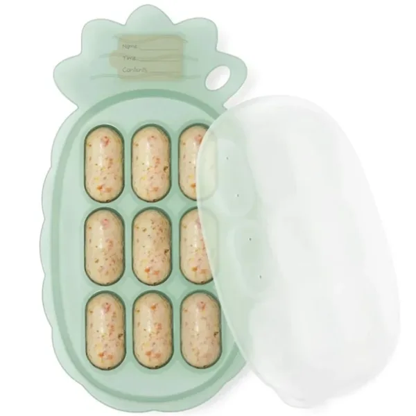 Haakaa frysebakke til babymad - Pineapple - Pea Green - Haakaa