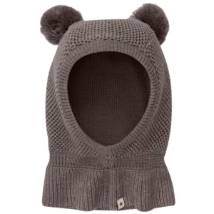 Huttelihut Hue - Uld - Windstop Pompoms - Brown Melange - Huttelihut