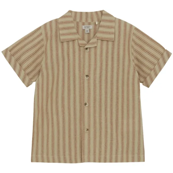Huttelihut Skjorte - Kortærmet YD-Stripe - GOTS - Irish-Cream - Huttelihut