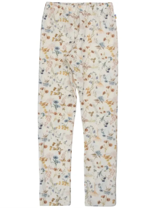 Joha Leggings - Uld - Blomsterprint Off White - Joha