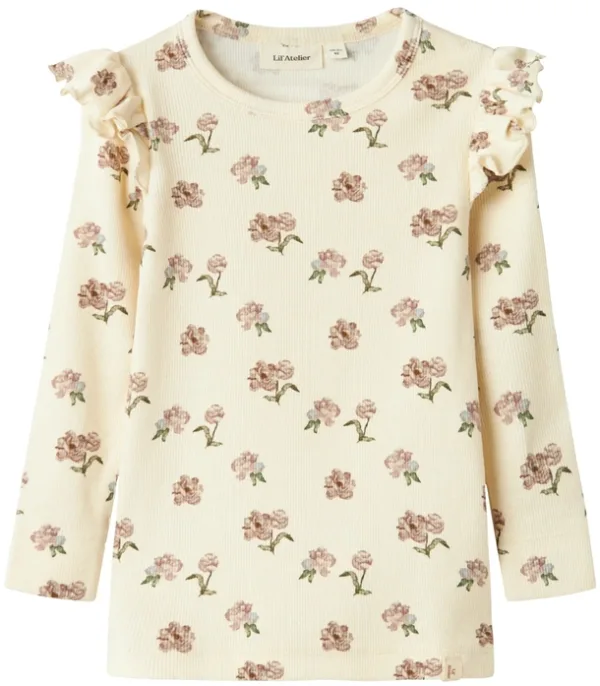 Lil Atelier Bluse Gavo Eko Turtledove Peony - Lil Atelier