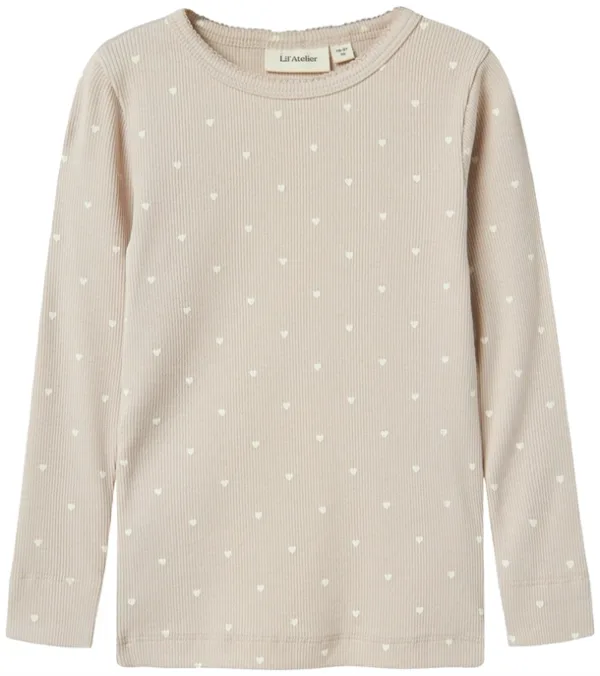 Lil Atelier Bluse - Hjerter - Gago Gray Morn Heart - Lil Atelier