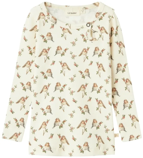 Lil Atelier Bluse NMFGAVO ELI Turtledove Bird - Lil Atelier