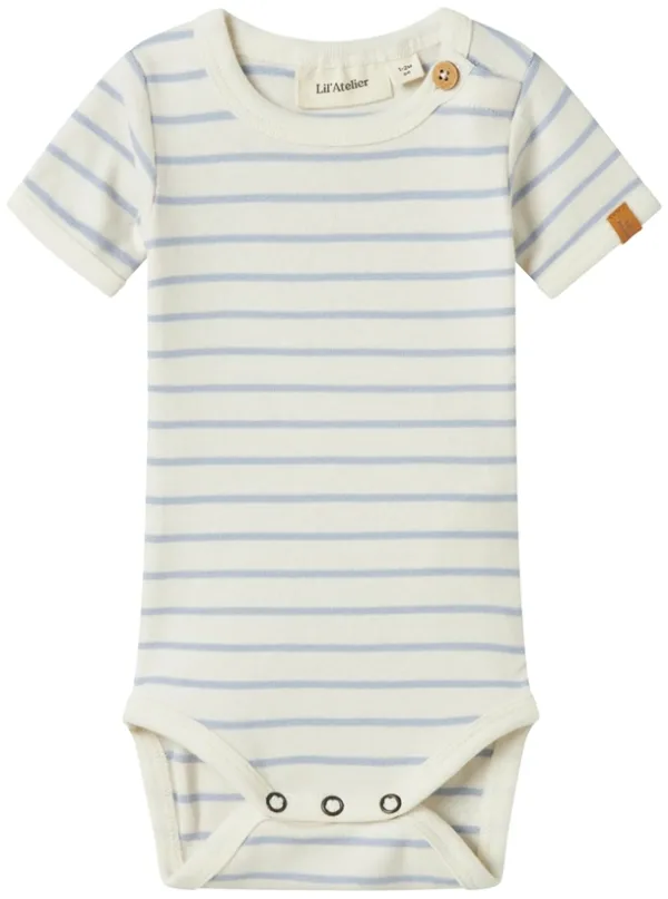 Lil Atelier Body - Kortærmet - NbmGeo - Zen Blue Striber - Lil Atelier