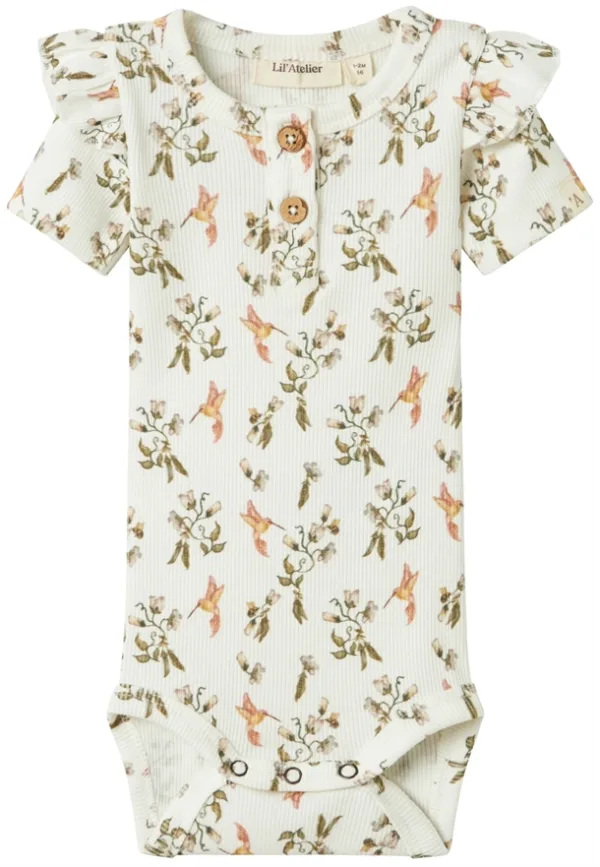 Lil Atelier Body - Kortærmet - NbfFlavo - Coconut Milk Humming Bird - Lil Atelier